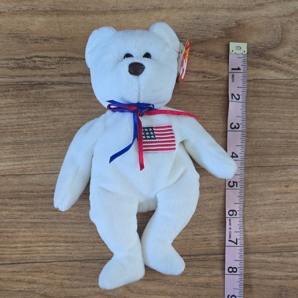 BOGO Ty Beanie Babies Patriotic White Bear Plush - Picture 2 of 5